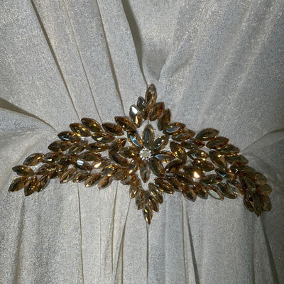 White V-Neck Kaftan with Motif Kaftan