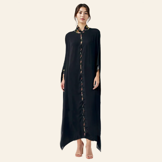 Trendsetter Black Viscose Crepe dyed Kaftan