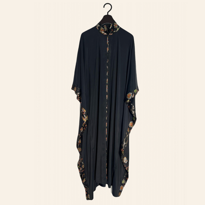 Trendsetter Black Viscose Crepe dyed Kaftan