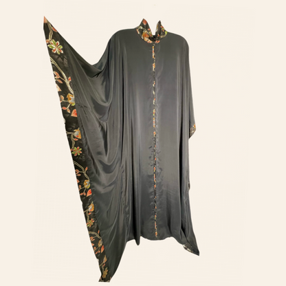 Trendsetter Black Viscose Crepe dyed Kaftan