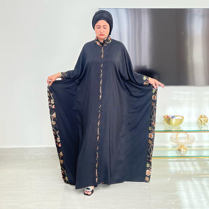 Trendsetter Black Viscose Crepe dyed Kaftan