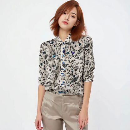 Viscose shirt with Crepe Silk trousers
