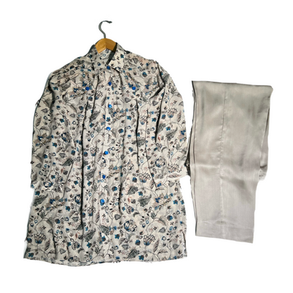 Viscose shirt with Crepe Silk trousers