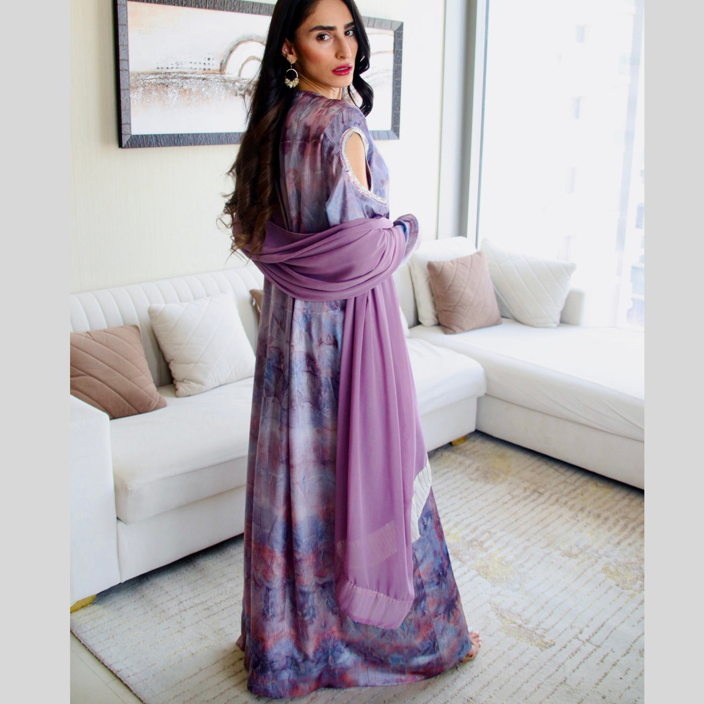 Tie & Dye Printed Silk Stitched 2 Pcs