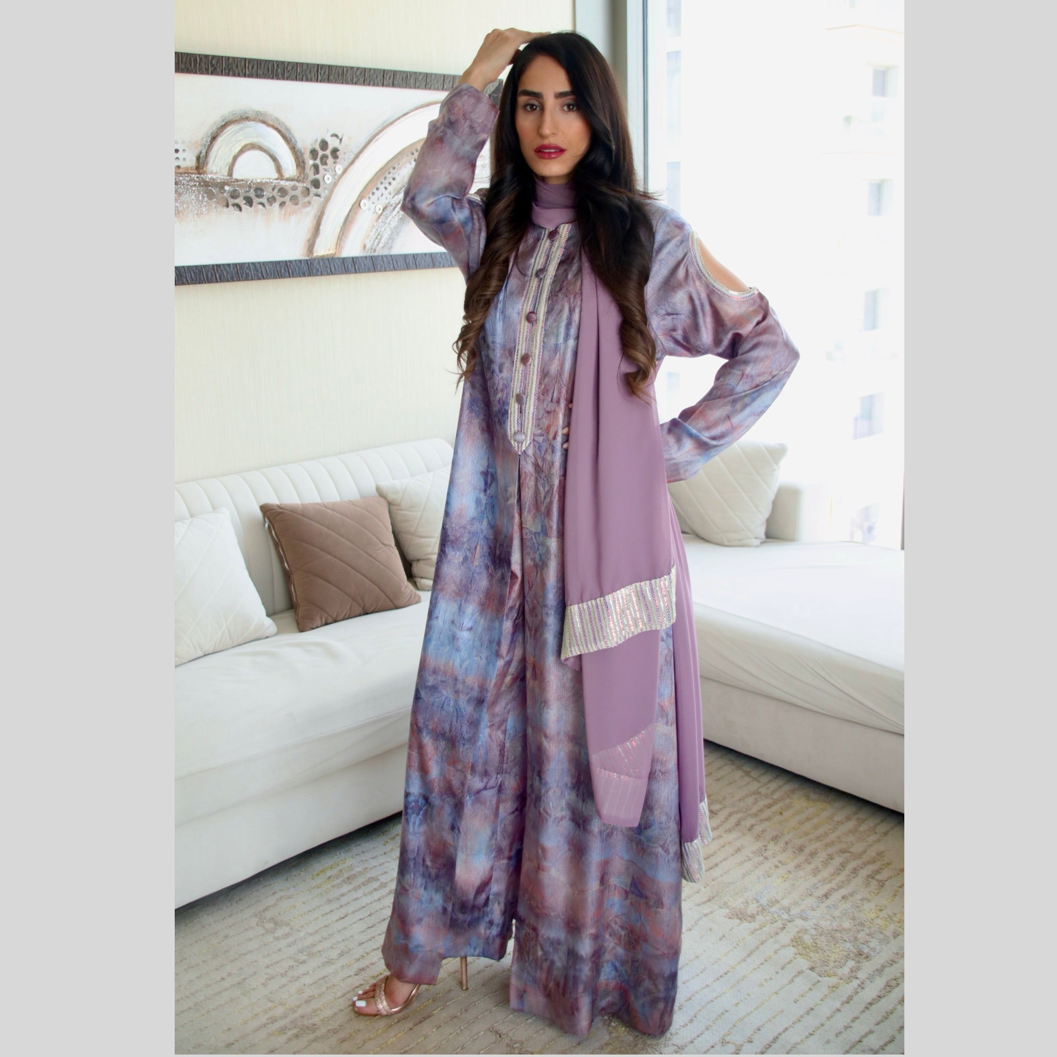 Tie & Dye Printed Silk Stitched 3 Pcs