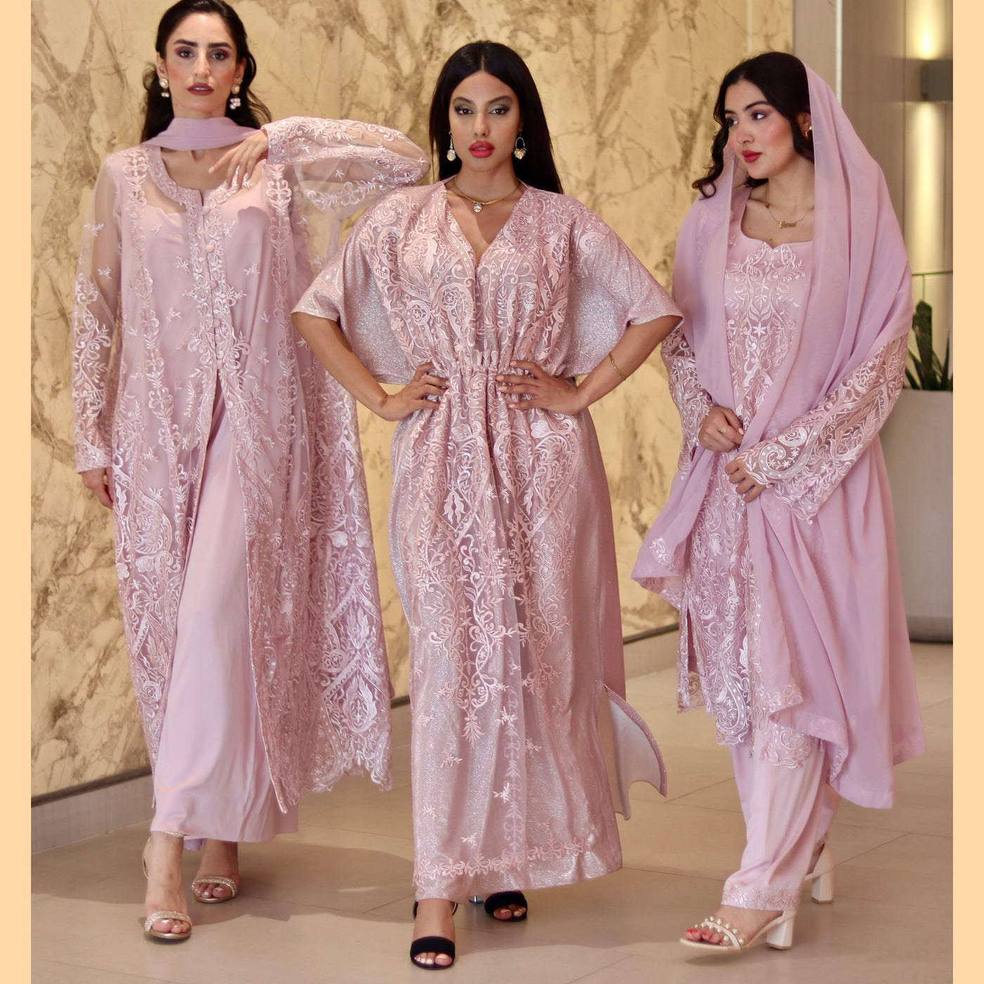 Moonlight Slate Sequined Net Stitched 2 Pcs