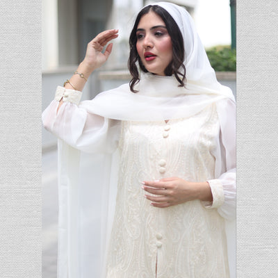 Classic Chikankari Embroidered Lawn Stitched 3 Pcs