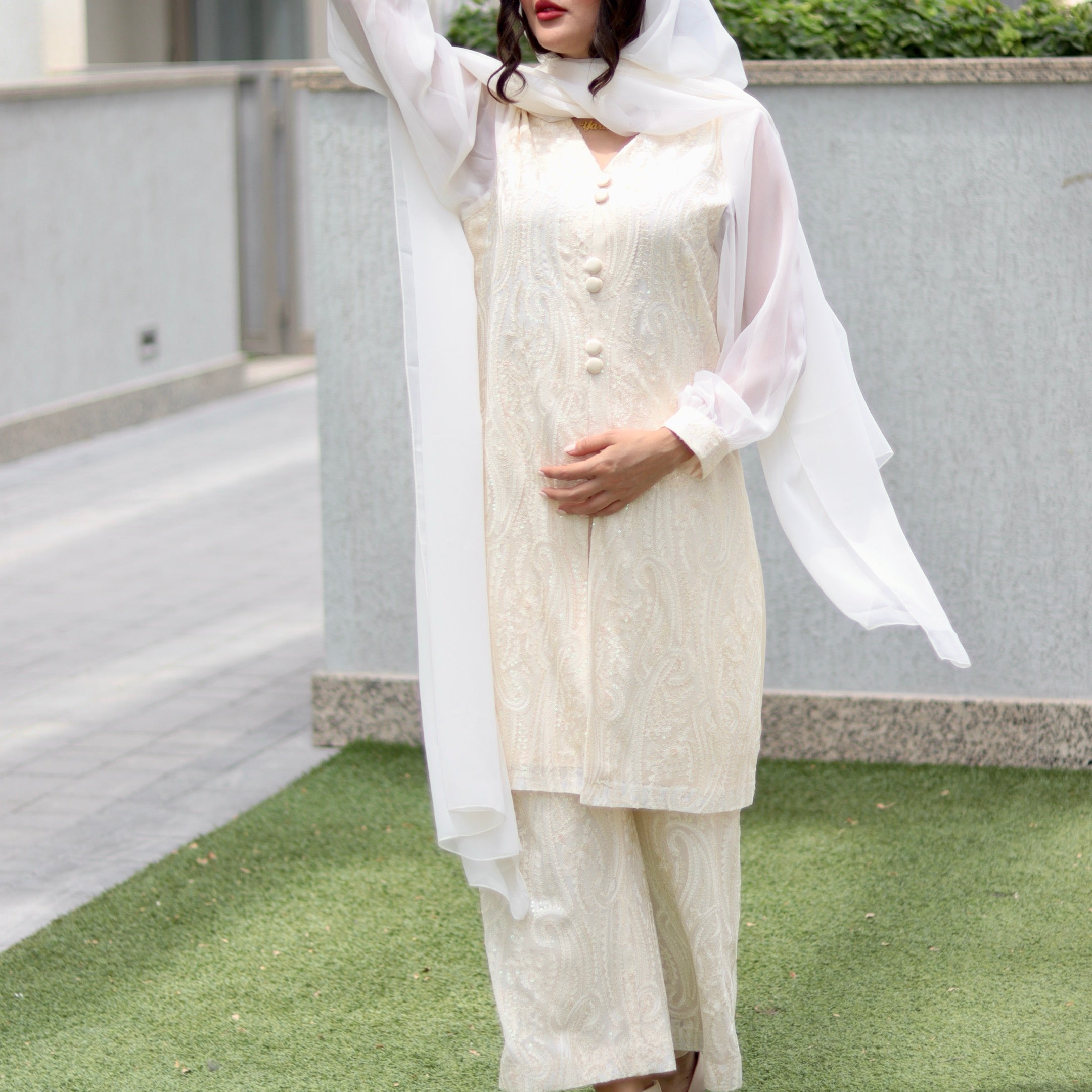 Classic Chikankari Stitched 3 Pcs