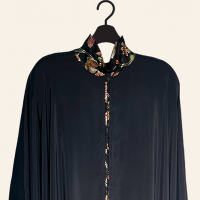 Trendsetter Black Viscose Crepe dyed Kaftan
