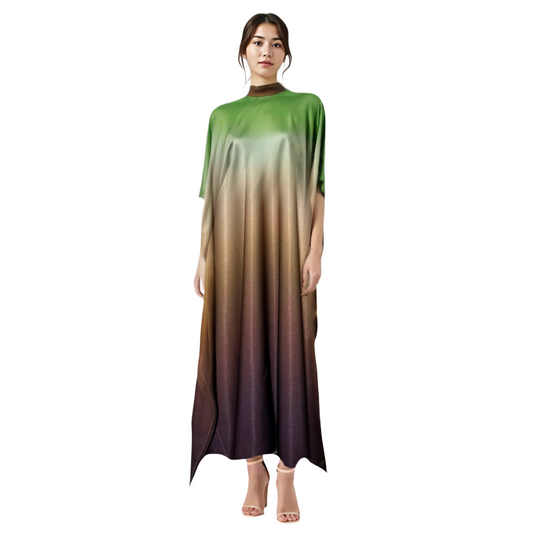 3 Shades Synthetic CDC Umbre Green Free size Kaftan