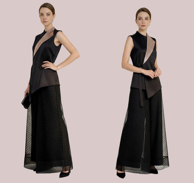 Buckle Detail Silk Top Stitched 1 Pc