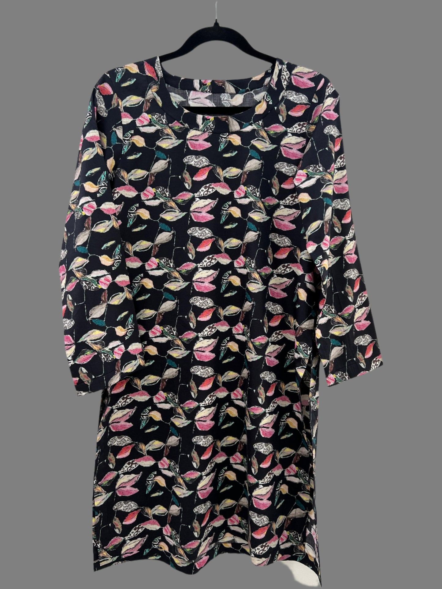 Black Floral Cotton Shirt with Trousers