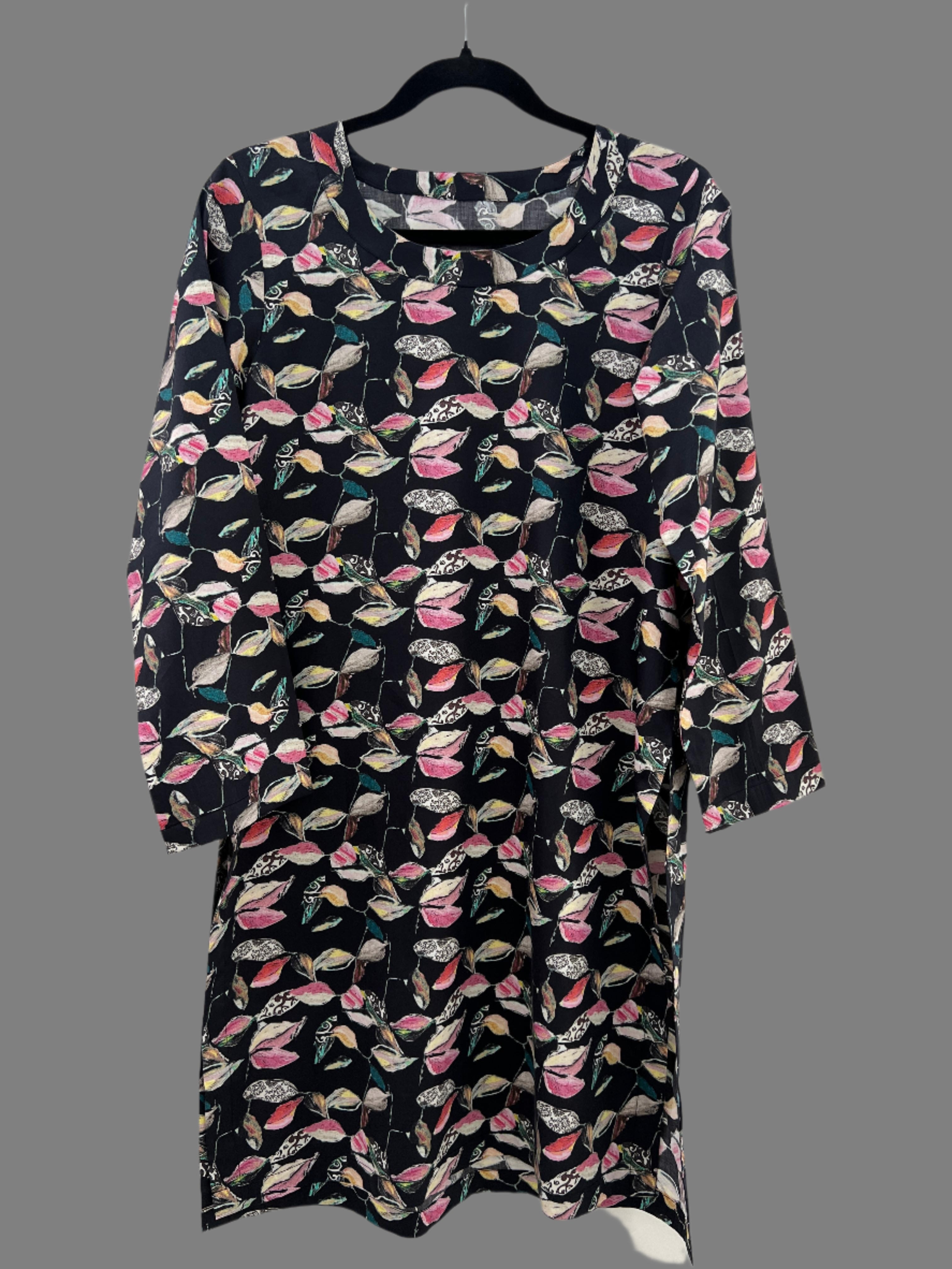 Black Floral Cotton Stitched 2 Pcs Ensemble