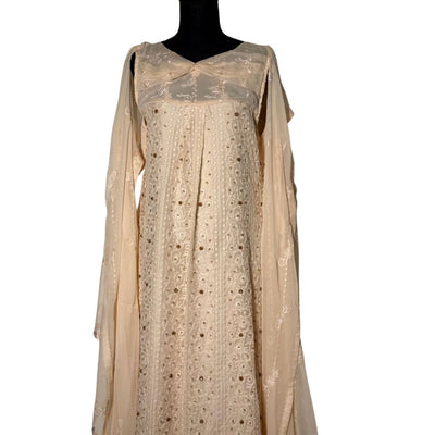 CHICKEN KARI Medium / Ivory / Price includes stitched Ready to Wear Outfit