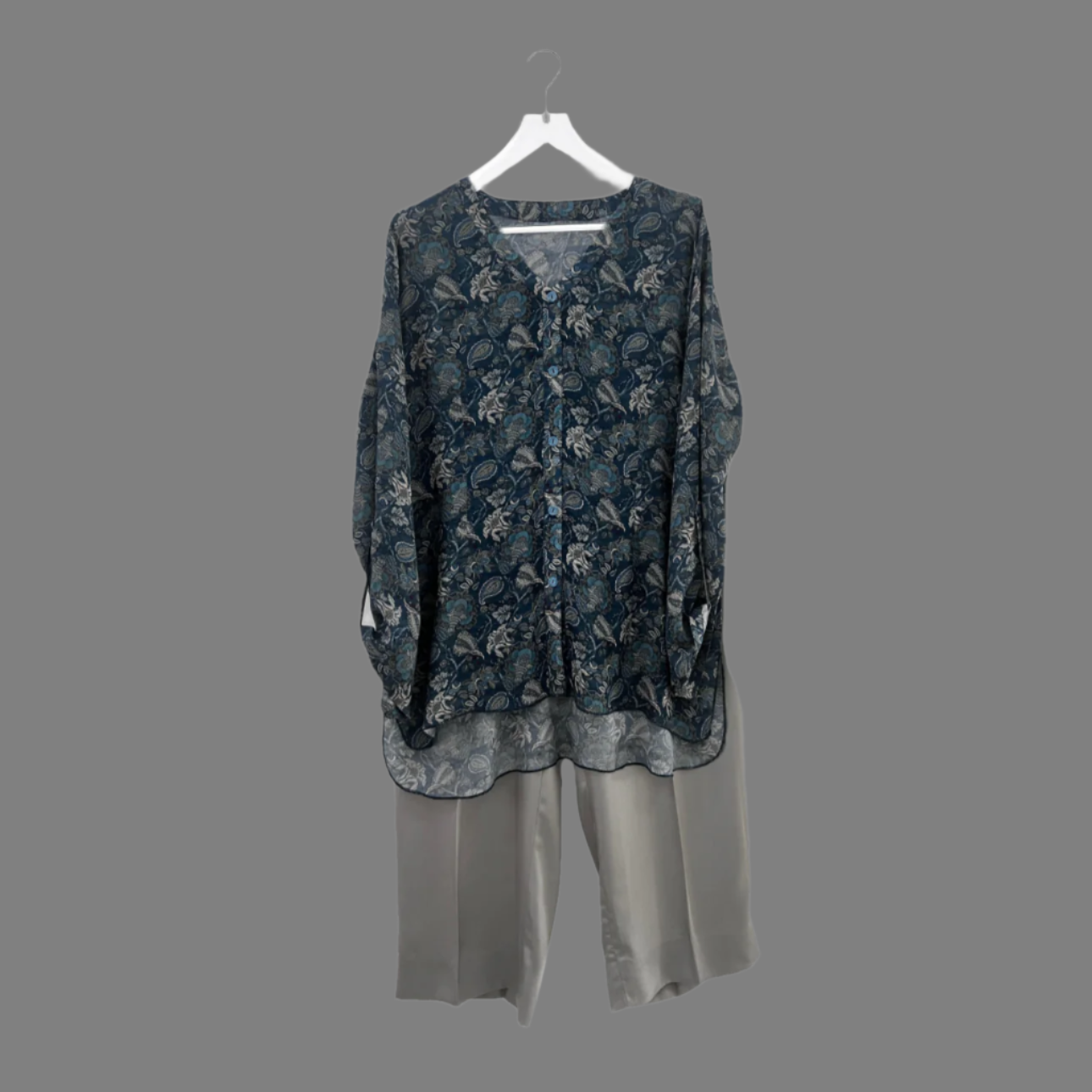 Crepe Silk Printed Top with Trouser