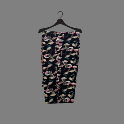 Black Floral Cotton Shirt with Trousers